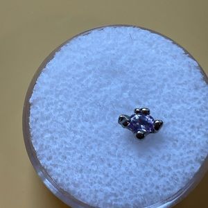 Pupil Hall Formidable 14K White Gold Amethyst Threadless End (Press-Fit)